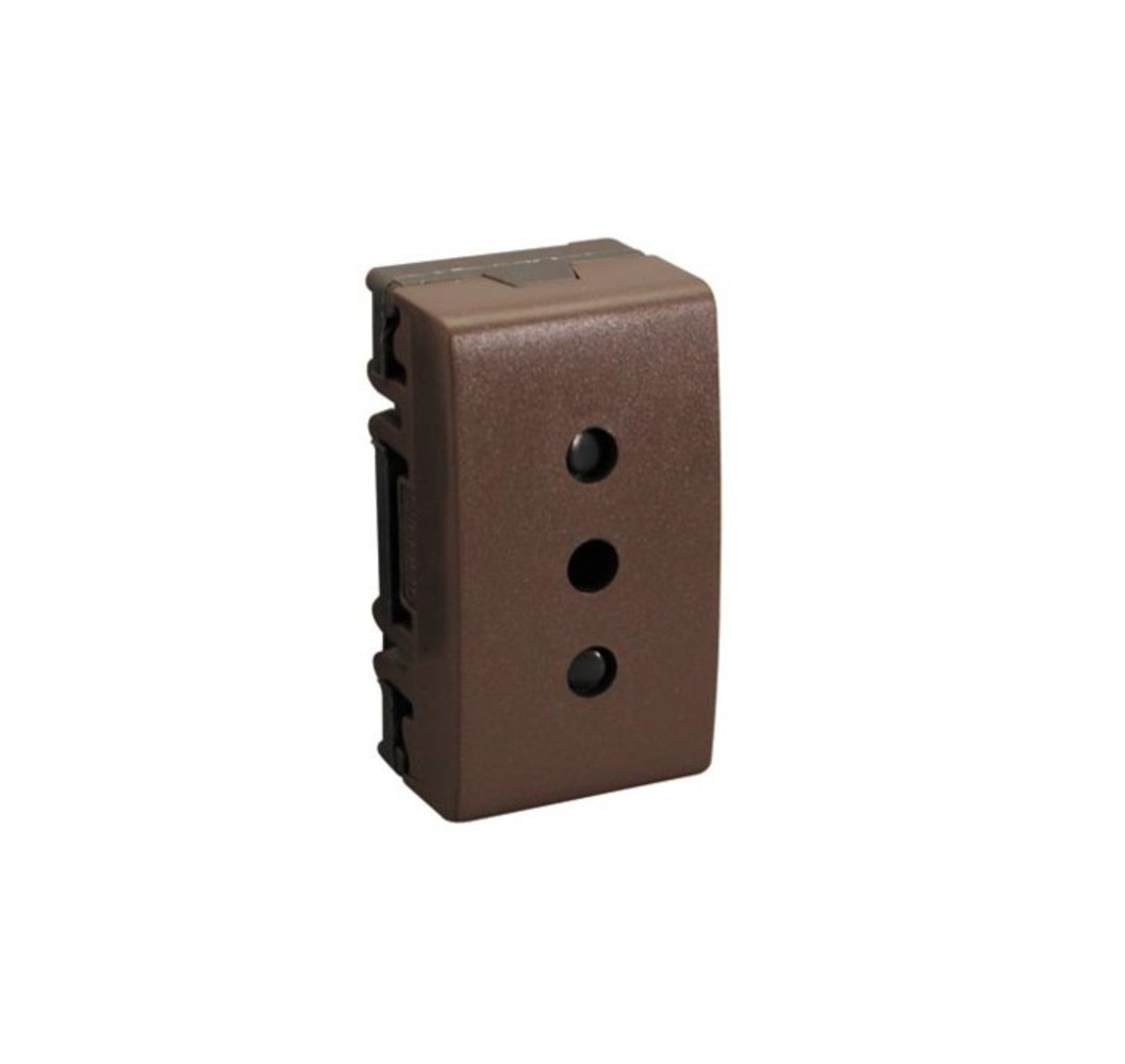 HABITAT 21 ENCHUFE 10A SEGURIDAD MARRON 6608