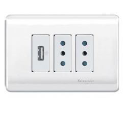 ENCH.DOBLE 2P+10A + 1 USB  EMB.ARM.MWD69950 BLANCO