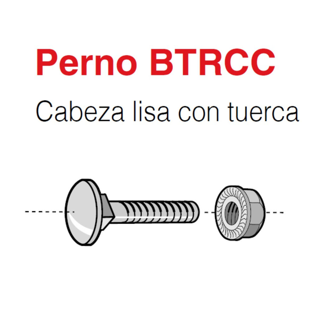 PERNO 6X20 CABEZA LISA C/TUERCA (BOLSA 100) CM801014