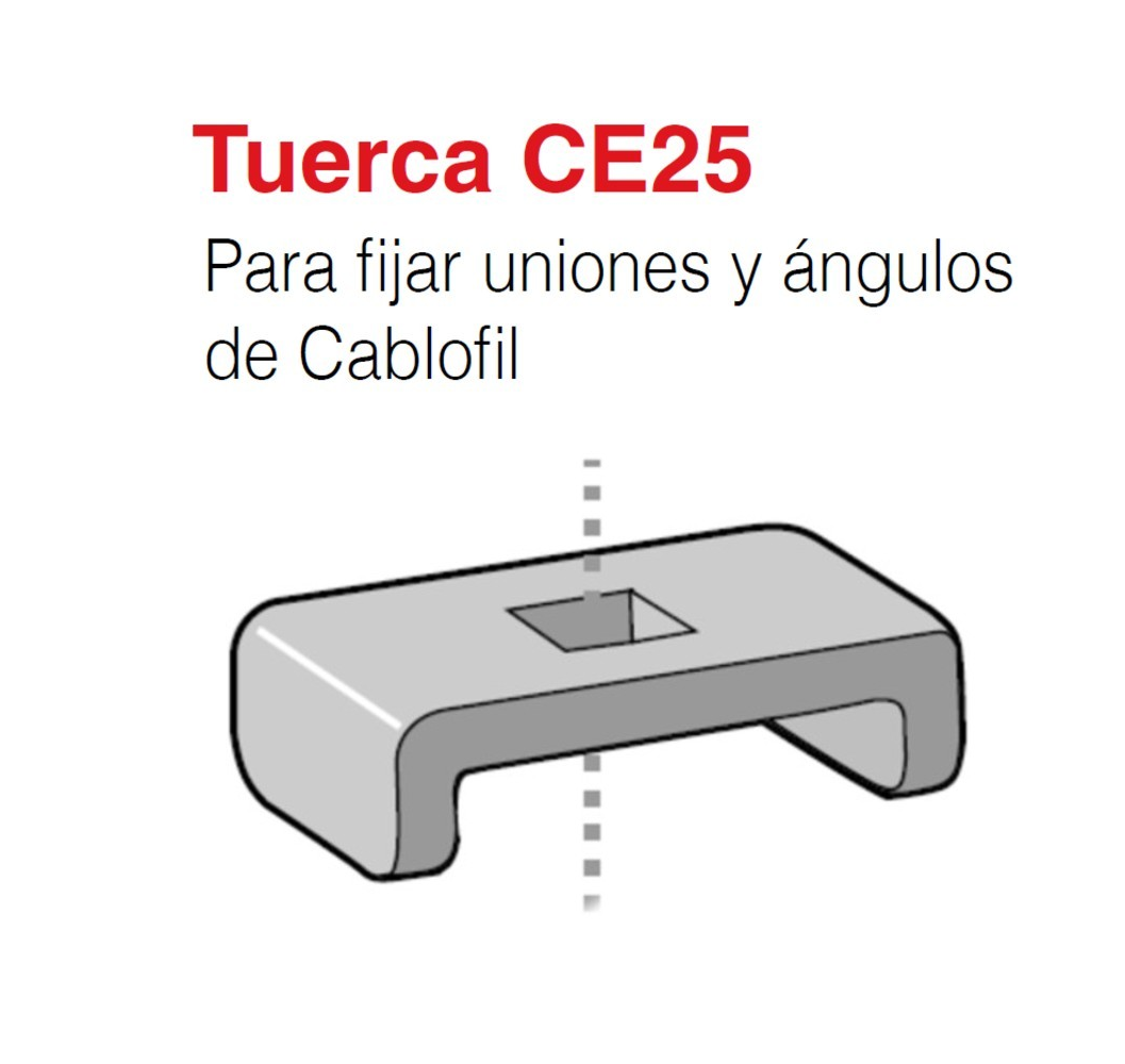 TUERCA P/FIJAR UNIONES Y ANGULOS BOLSA 50U CE25 CM558014