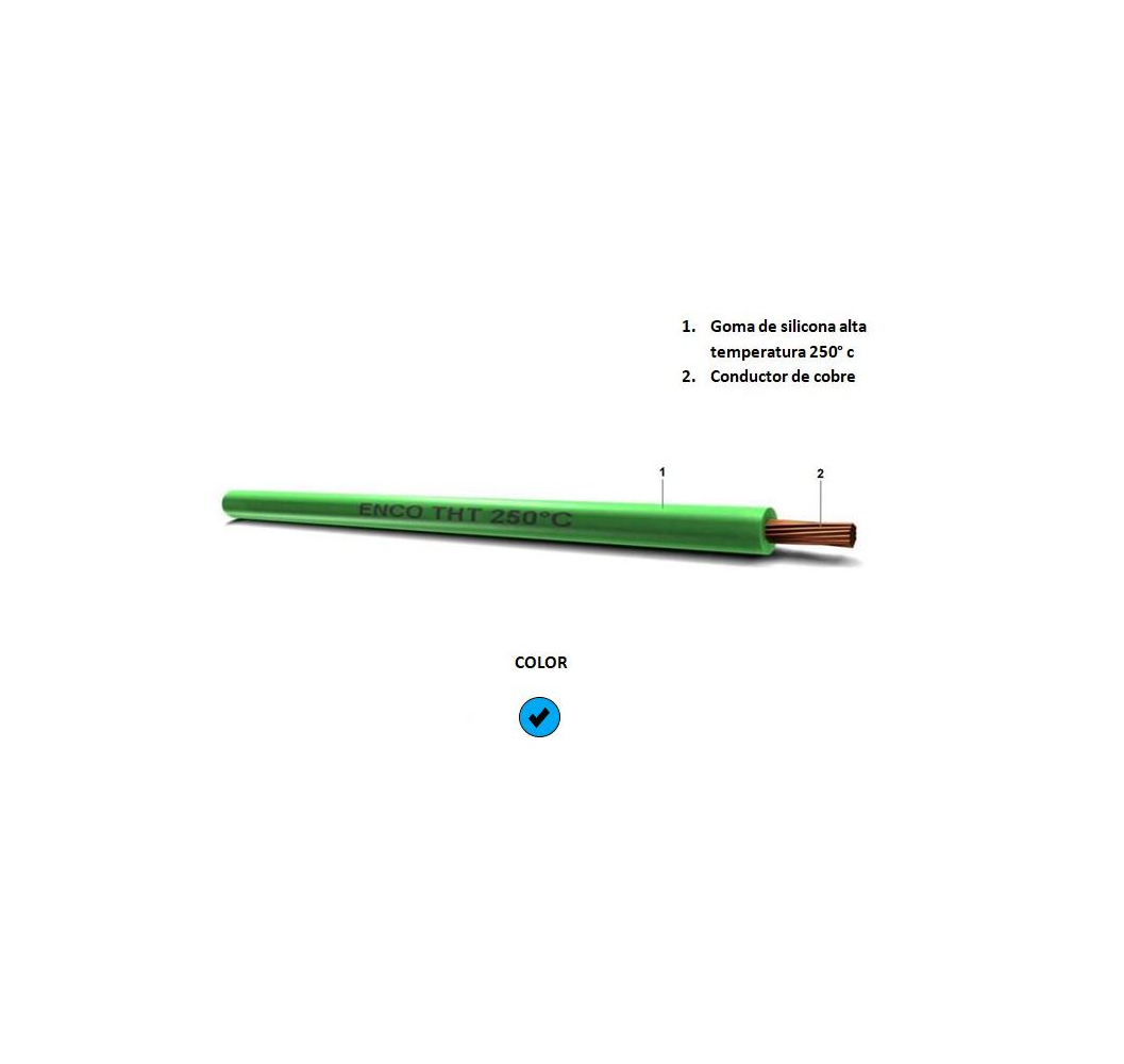Cable Siliconado 6.0 mm Celeste 250 grados