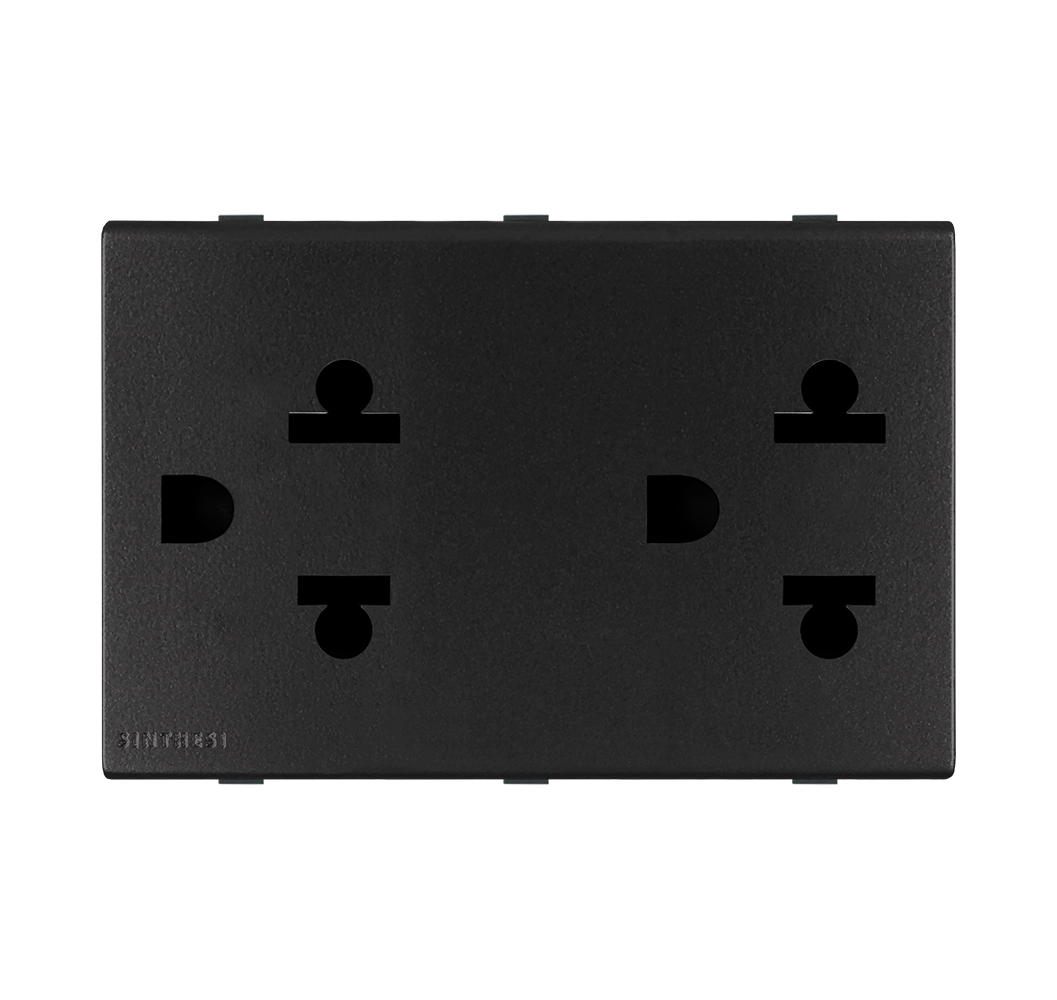 SINTH.S44 ENCH.DUPLEX 2P+T 15A CARBON 443610