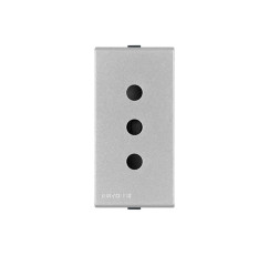 S44 ENCHUFE 2P+T 10A  PLATA 443012