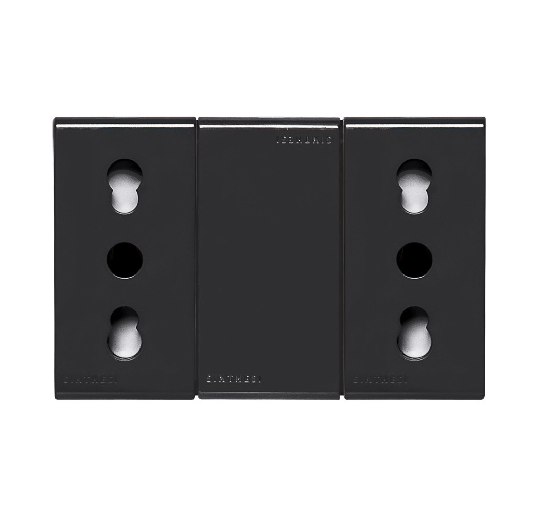 S22 ENCHUFE DUPLEX 2P+T 10/16A NEGRO 223506