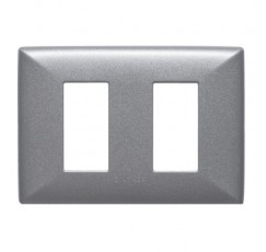 S22 TAPA 2 PUESTO ALUMINIO GRAFITO 220234