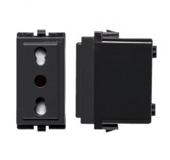 S17 ENCHUFE 2P+T 10/16 NEGRO 173106